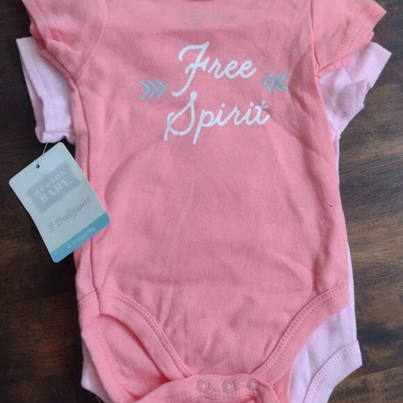 Hudson Baby. Baby Girl. Onesies. 0-3 Months. New with Tags. - Picture 2 of 2